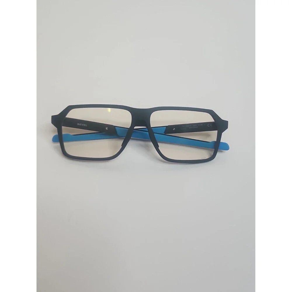 Oakley Bevel Eyeglasses Satin Black Blue OX8161-0457 57-13 145 Mens W/ Case